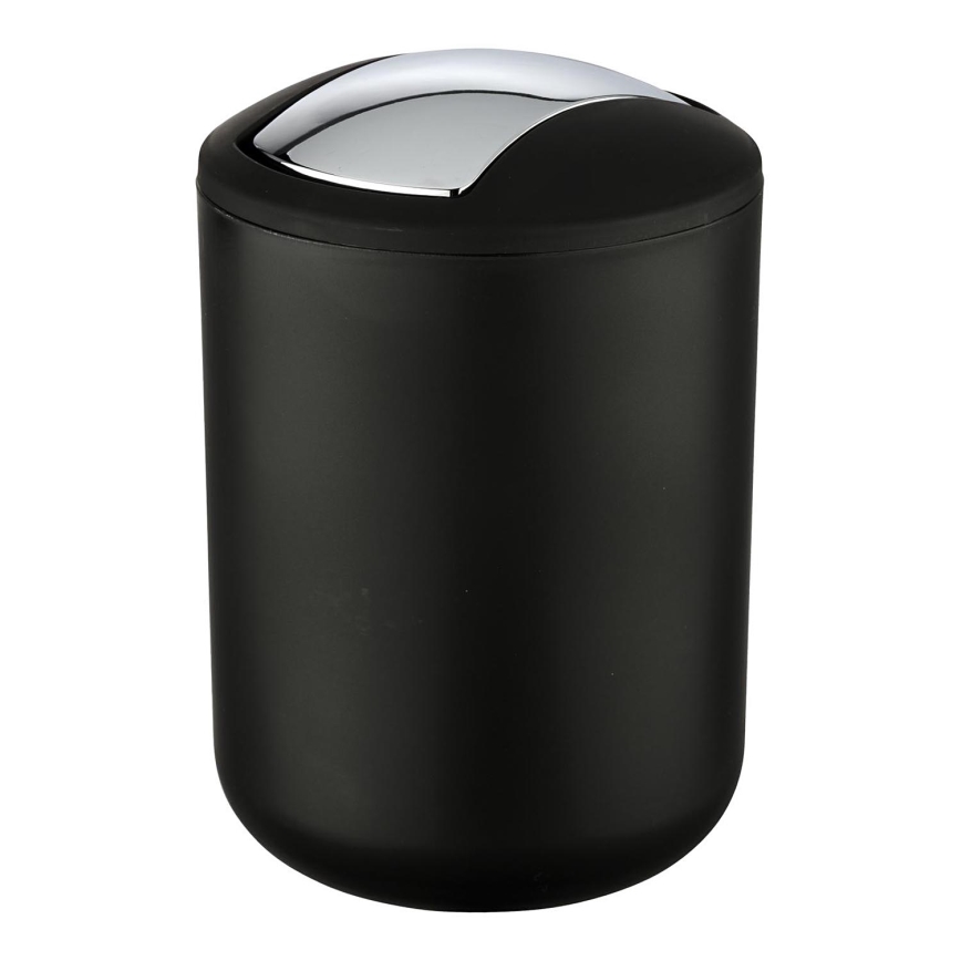 WENKO 21211100 - Odpadkový koš BRASIL 14x21 cm černá/lesklý chrom