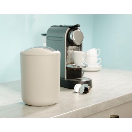 WENKO 21221100 - Odpadkový koš BRASIL 14x21 cm béžová/lesklý chrom