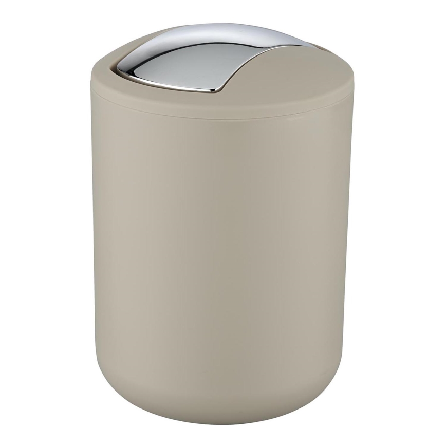 WENKO 21221100 - Odpadkový koš BRASIL 14x21 cm béžová/lesklý chrom
