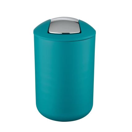 WENKO 21227100 - Odpadkový koš BRASIL 19,5x31 cm tyrkysová/lesklý chrom