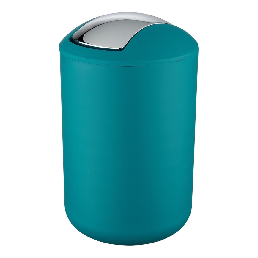 WENKO 21227100 - Odpadkový koš BRASIL 19,5x31 cm tyrkysová/lesklý chrom