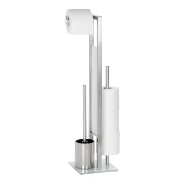 WENKO 21564100 - WC štětka RIVALTA 18x70 cm nerez/stříbrná/bílá/černá