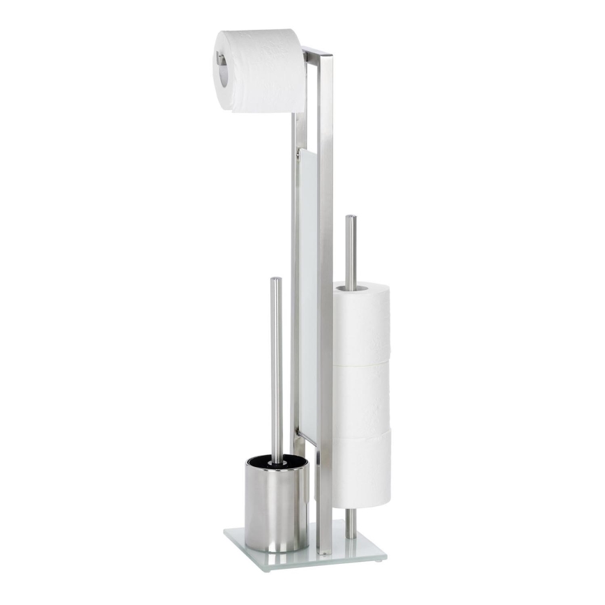 WENKO 21564100 - WC štětka RIVALTA 18x70 cm nerez/stříbrná/bílá/černá