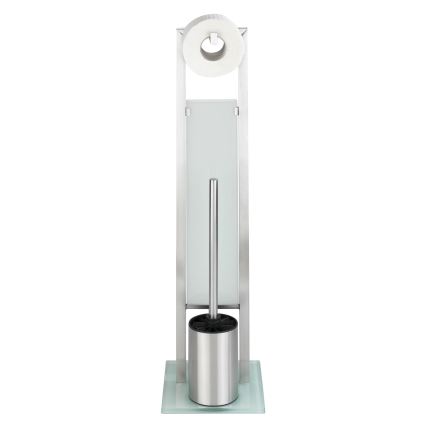 WENKO 21564100 - WC štětka RIVALTA 18x70 cm nerez/stříbrná/bílá/černá