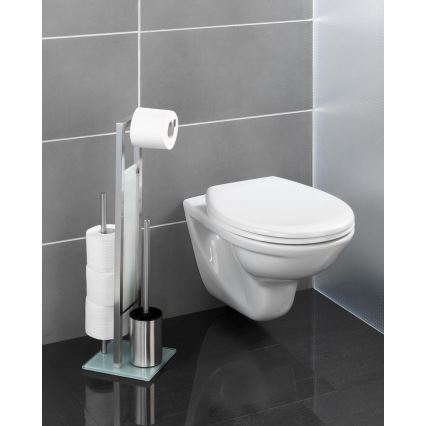 WENKO 21564100 - WC štětka RIVALTA 18x70 cm nerez/stříbrná/bílá/černá