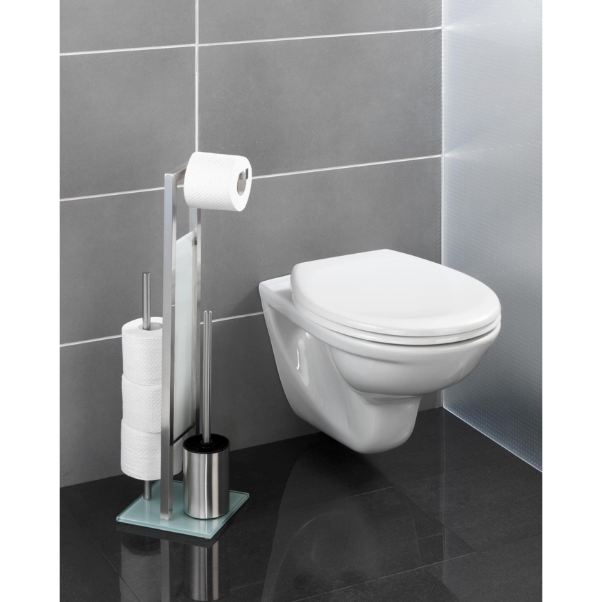 WENKO 21564100 - WC štětka RIVALTA 18x70 cm nerez/stříbrná/bílá/černá