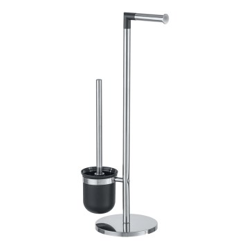 WENKO 21836800 - WC štětka PARUS 25,5x57 cm nerez/stříbrná/černá