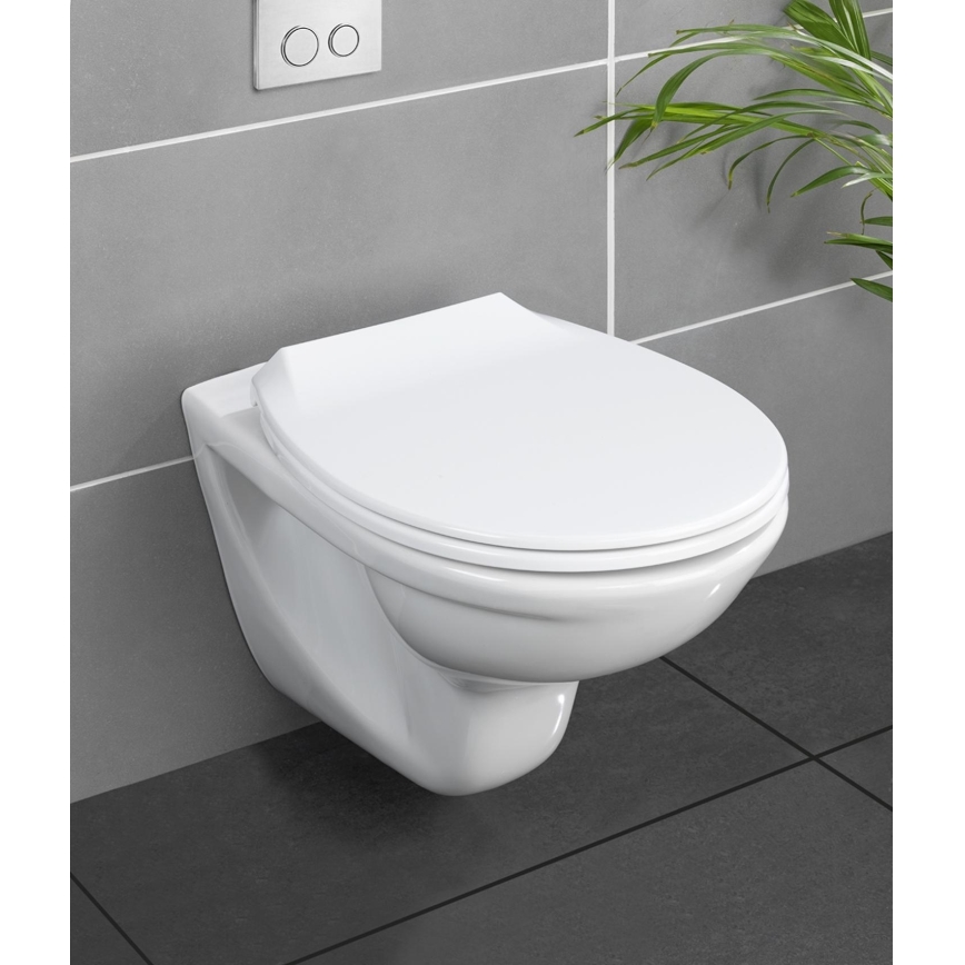 WENKO 21901100-WC sedátko KOS 44x37 cm bílá/stříbrná