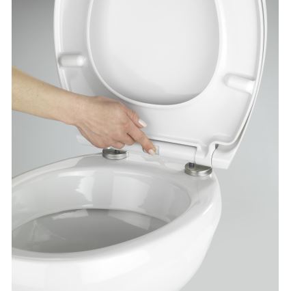 WENKO 21903100-WC sedátko SAMOS 44,5x37,5 cm bílá/stříbrná