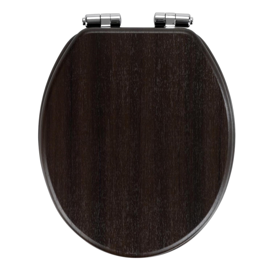WENKO 22015100-WC sedátko WENGE 35,5x42,5 cm hnědá/stříbrná