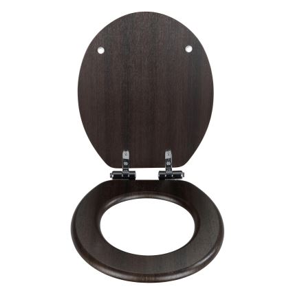 WENKO 22015100-WC sedátko WENGE 35,5x42,5 cm hnědá/stříbrná