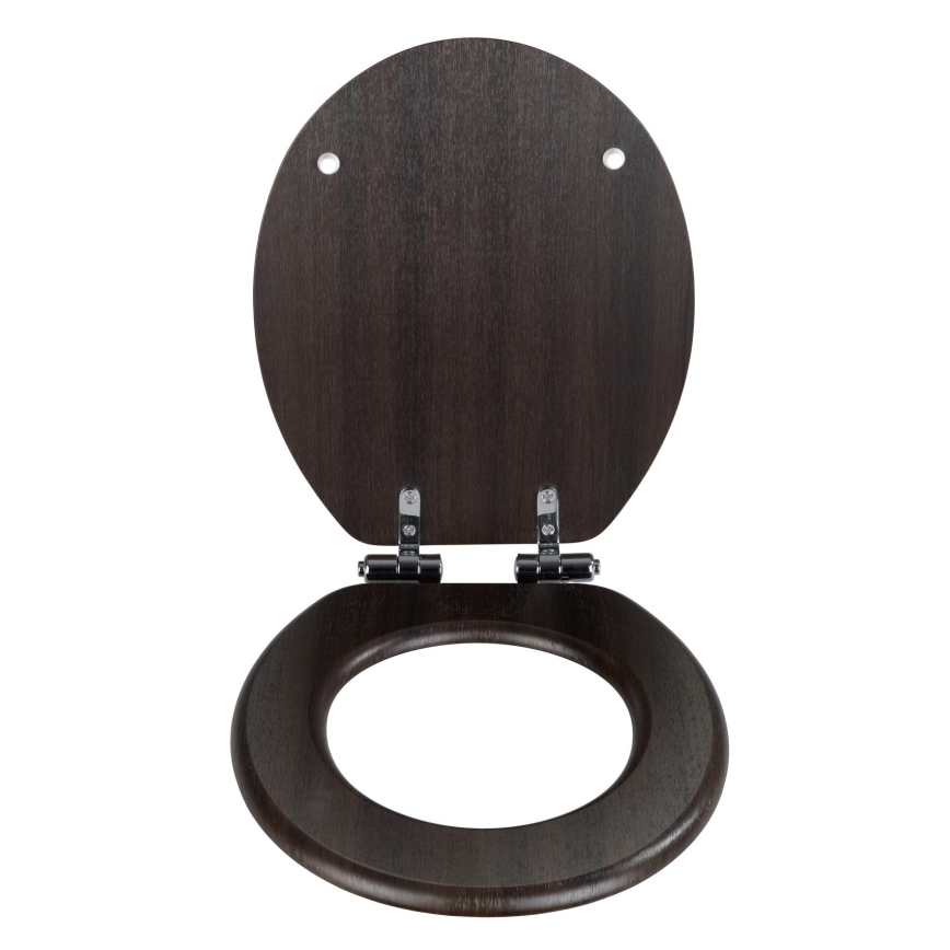 WENKO 22015100-WC sedátko WENGE 35,5x42,5 cm hnědá/stříbrná