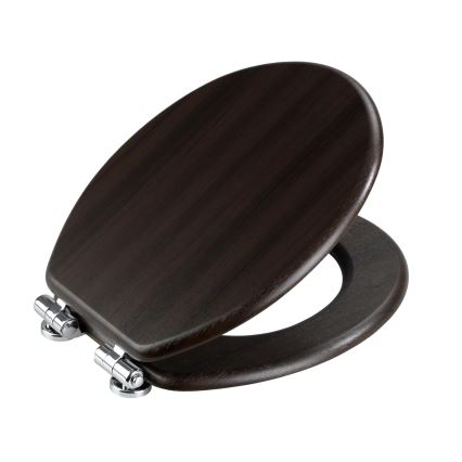 WENKO 22015100-WC sedátko WENGE 35,5x42,5 cm hnědá/stříbrná