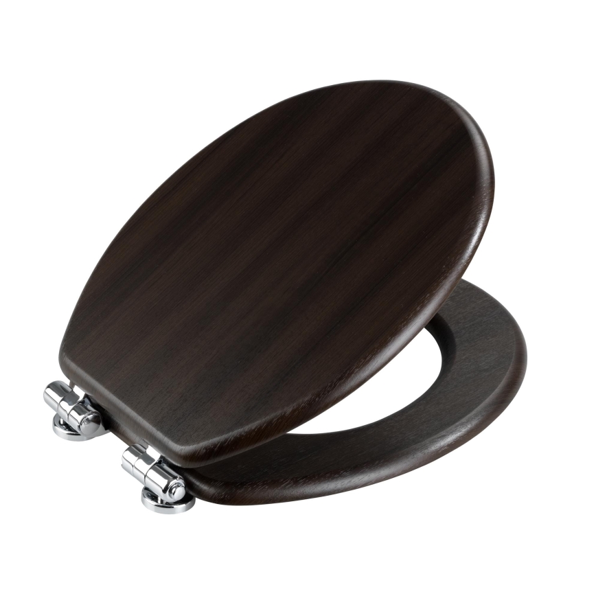 WENKO 22015100-WC sedátko WENGE 35,5x42,5 cm hnědá/stříbrná