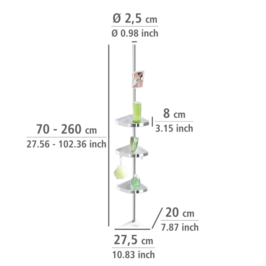 WENKO 22124100-Rohový element PREMIUM 27,5x260 cm stříbrná