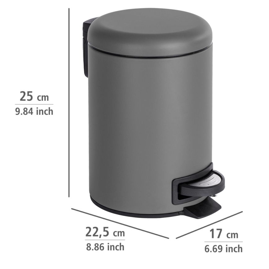 WENKO 22148100 - Koš LEMAN 17x25 cm šedá/černá