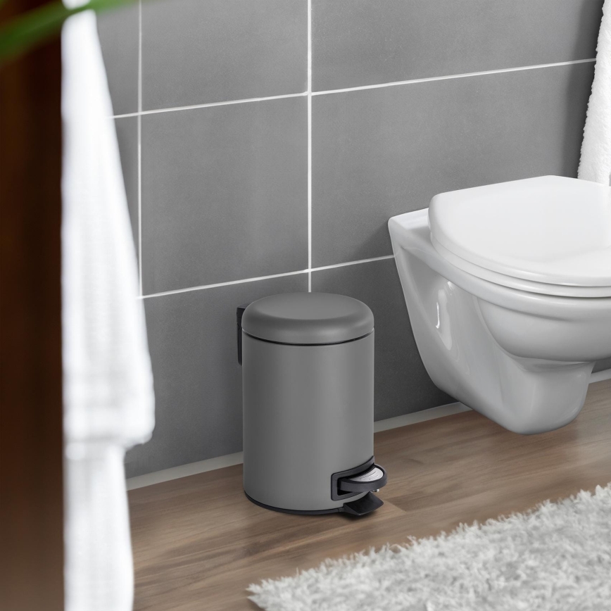 WENKO 22148100 - Koš LEMAN 17x25 cm šedá/černá