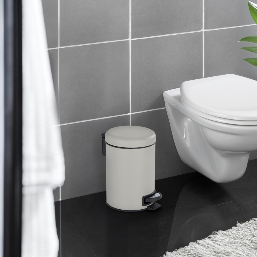 WENKO 22149100 - Koš LEMAN 17x25 cm béžová/černá