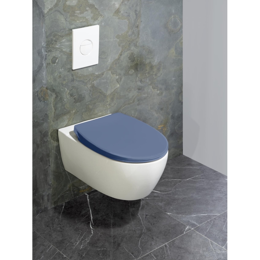 WENKO 22403100-WC sedátko SAMOS 44,5x37,5 cm modrá/stříbrná