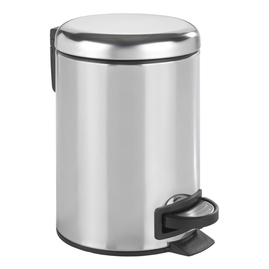 WENKO 22444100 - Koš LEMAN 17x25 cm nerez/stříbrná/černá