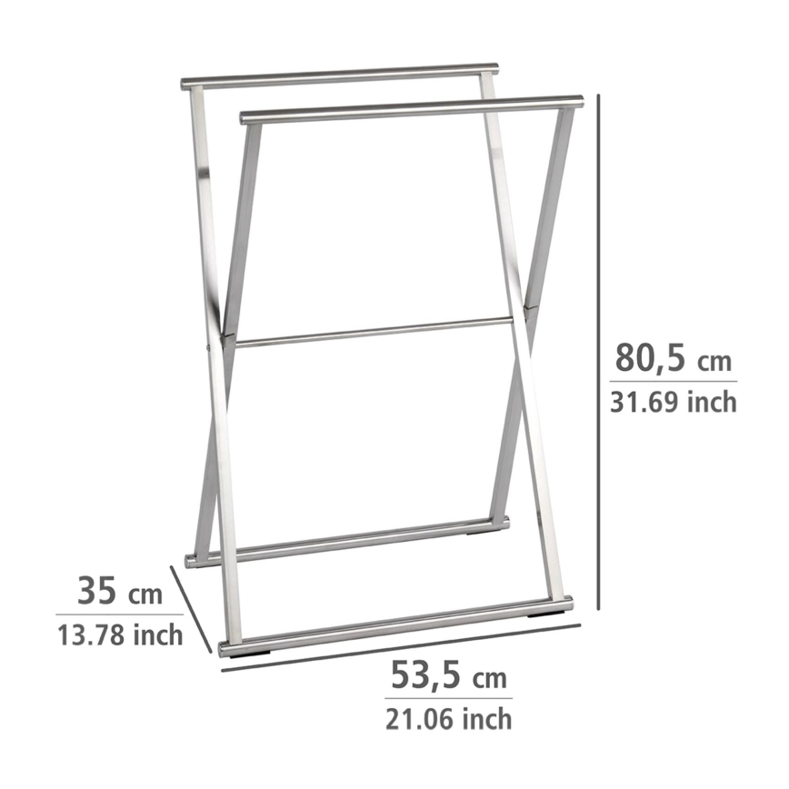 WENKO 22476100 - Stojan na ručníky LAVA 53,5x80,5 cm nerez/stříbrná
