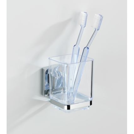 WENKO 22680100 -Kelímek VACUUM-LOC QUADRO ED 7,5x10 cm stříbrná/lesk. chrom/čirá