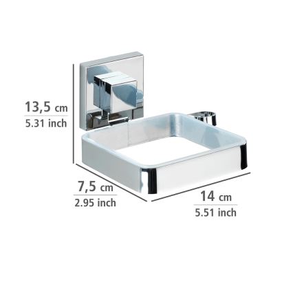 WENKO 22682100 -Držák fénu VACUUM-LOC QUADRO ED 13,5x14 cm stříbrná/chrom