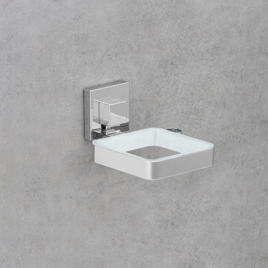 WENKO 22682100 -Držák fénu VACUUM-LOC QUADRO ED 13,5x14 cm stříbrná/chrom