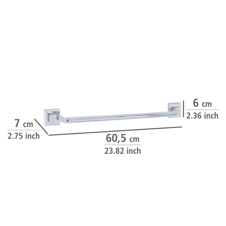 WENKO 22684100-Držák ručníků VACUUM-LOC QUADRO ED 60,5x6 cm stříbrná/lesk. chrom