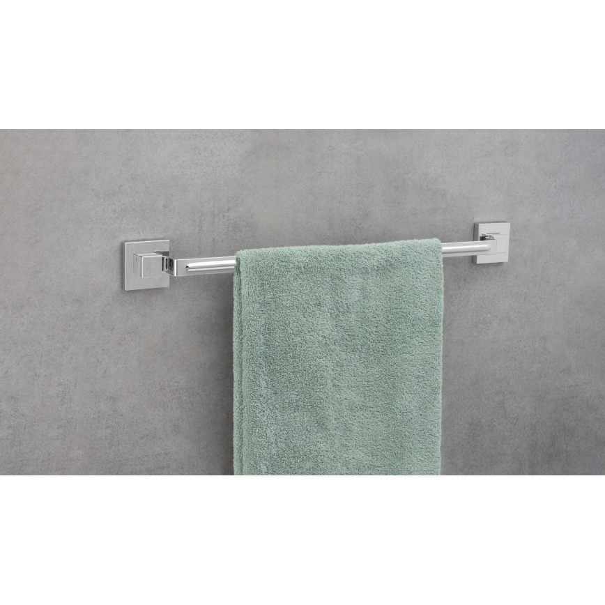 WENKO 22684100-Držák ručníků VACUUM-LOC QUADRO ED 60,5x6 cm stříbrná/lesk. chrom