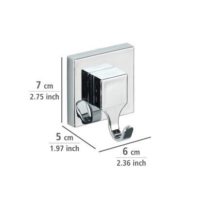 WENKO 22688100-Háček VACUUM-LOC QUADRO ED 6x7 cm stříbrná/lesk. chrom