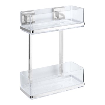 WENKO 22691100-Regál VACUUM-LOC QUADRO ED 25,5x32,5 cm stříbrná/lesk. chrom/čirá