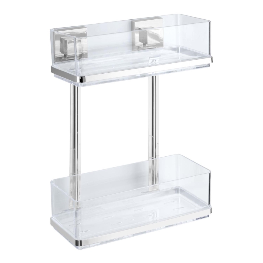 WENKO 22691100-Regál VACUUM-LOC QUADRO ED 25,5x32,5 cm stříbrná/lesk. chrom/čirá