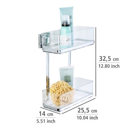 WENKO 22691100-Regál VACUUM-LOC QUADRO ED 25,5x32,5 cm stříbrná/lesk. chrom/čirá