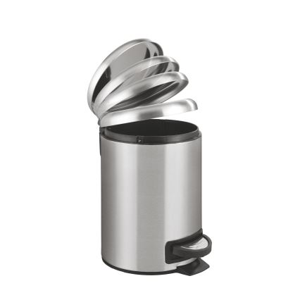 WENKO 22702100 - Odpadkový koš LEMAN 17x25 cm nerez/satin/černá