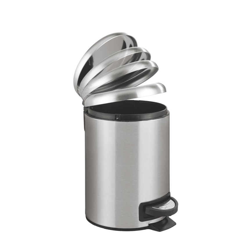 WENKO 22702100 - Odpadkový koš LEMAN 17x25 cm nerez/satin/černá