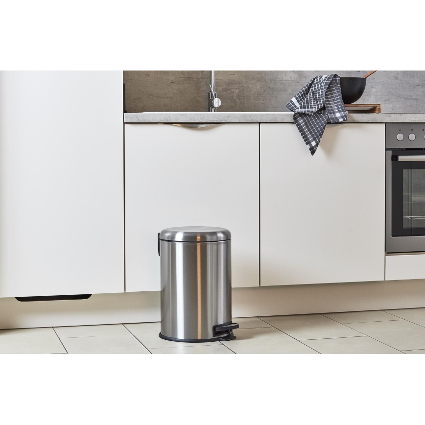 WENKO 22704100 - Koš LEMAN 30,5x44 cm nerez/satin/černá