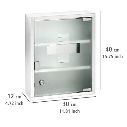 WENKO 22924100 - Lékarnička 30x40 cm nerez/stříbrná