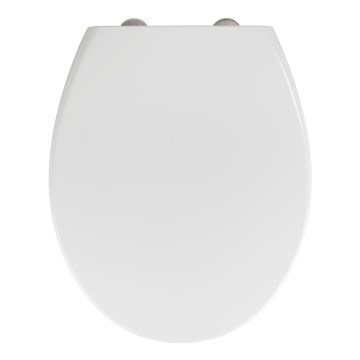 WENKO 22973100-WC sedátko DELOS 44,5x37,5 cm bílá/stříbrná