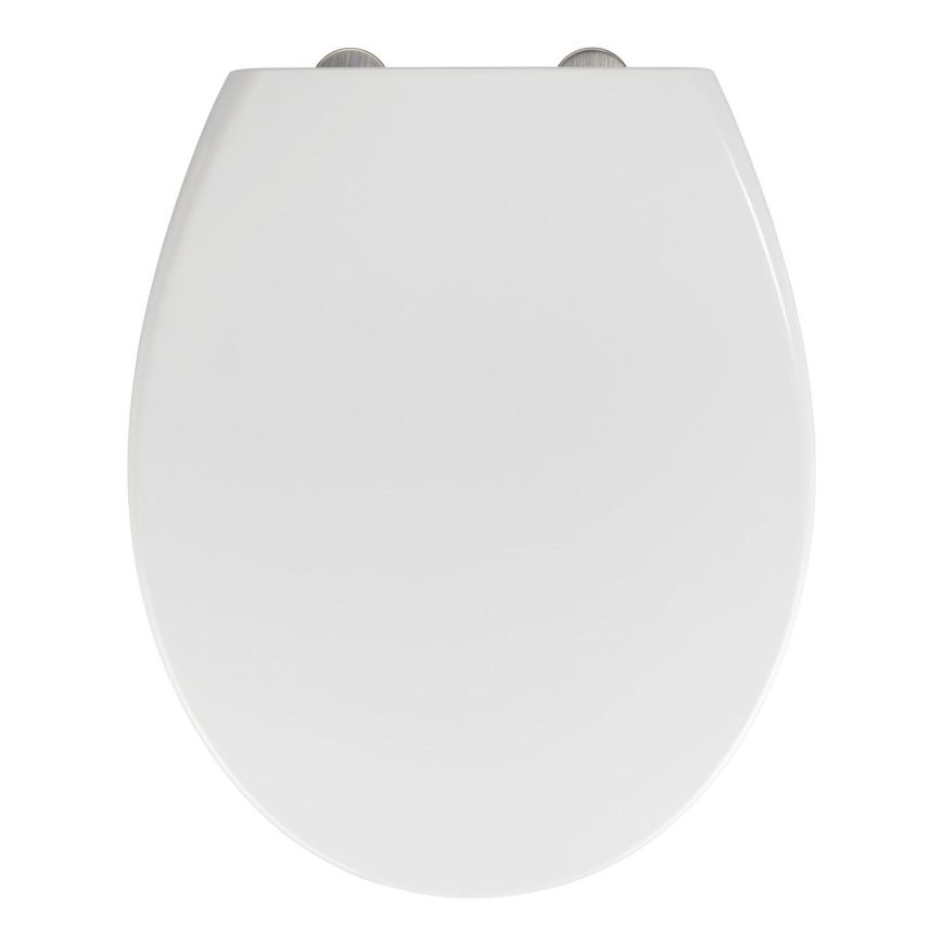 WENKO 22973100-WC sedátko DELOS 44,5x37,5 cm bílá/stříbrná