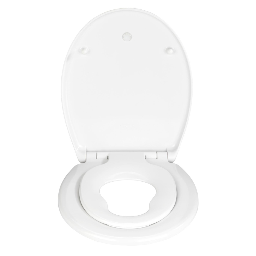 WENKO 22973100-WC sedátko DELOS 44,5x37,5 cm bílá/stříbrná