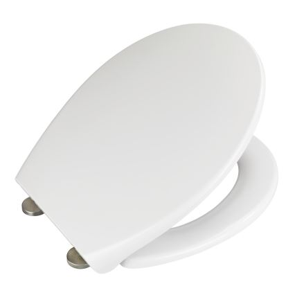 WENKO 22973100-WC sedátko DELOS 44,5x37,5 cm bílá/stříbrná