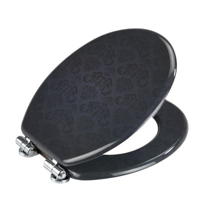 WENKO 22977100-Toaletní sedátko BELLEVUE 35,5x42,5 cm antracit/stříbrná