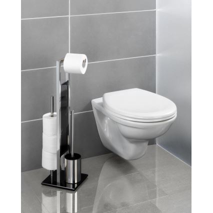 WENKO 22983100 - WC štětka RIVALTA 18x70 cm nerez/stříbrná/černá