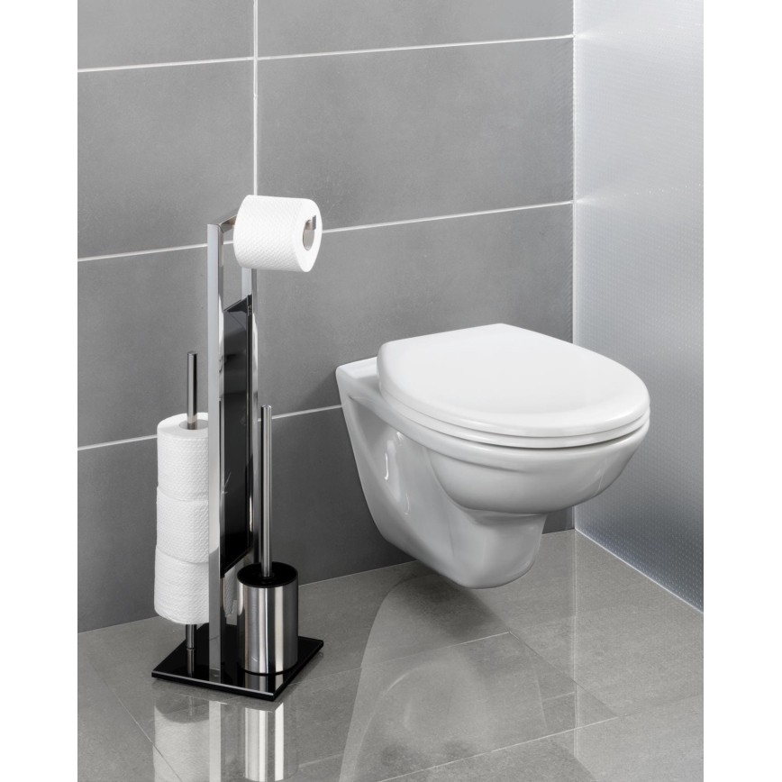 WENKO 22983100 - WC štětka RIVALTA 18x70 cm nerez/stříbrná/černá
