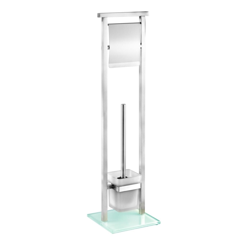 WENKO 22992100 - WC štětka DEBAR 18x73 cm nerez/satin/bílá