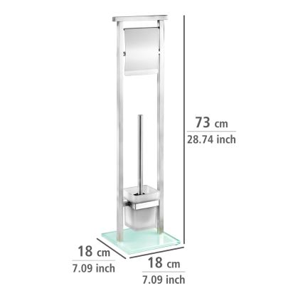 WENKO 22992100 - WC štětka DEBAR 18x73 cm nerez/satin/bílá