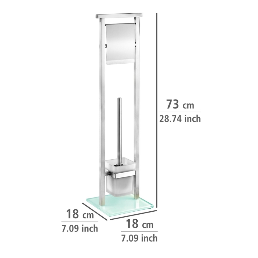 WENKO 22992100 - WC štětka DEBAR 18x73 cm nerez/satin/bílá