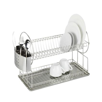 WENKO 2329100 - Odkapávač nádobí DUO 21x33 cm nerez/stříbrná