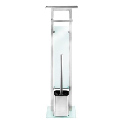WENKO 23364100 - WC štětka DEBAR 21x70,5 cm nerez/satin/bílá